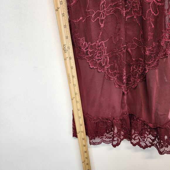 Oh la Cheri Babydoll Chemise Size M Unlined Lace Mesh Wireless Bow Deep Purple - Picture 7 of 9